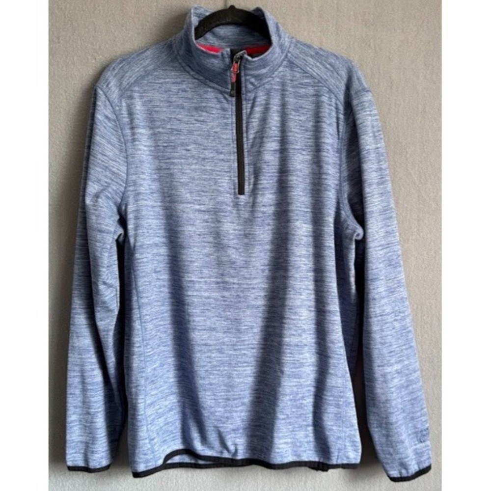 Avalanche Jacket Men Medium Blue 1/4 Zip Performance Pullover Heather Long Sleev